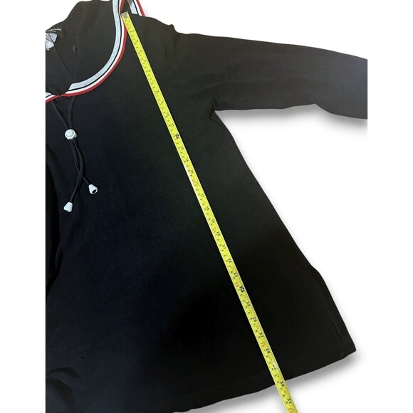 Positive Attitude Sailor Style Tunic Black Beach Cover Nautical Top Sz 18 VTG - Picture 11 of 11